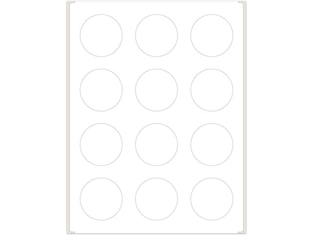 Round Labels for Laser/Inkjet Printers, Permanent Adhesive, 2 Inches Diameter, White Matte, (Pack of 1200)