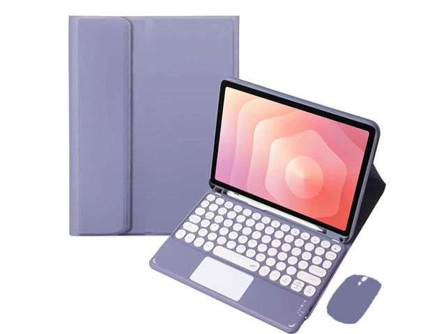 Samsung Round Key Bluetooth Keyboard Case w/ Trackpad for Samsung Tab S11 11' (SM-X730/SM-X736B), Detachable Rechargeable US Keyboard, Pen Slot & Stand...