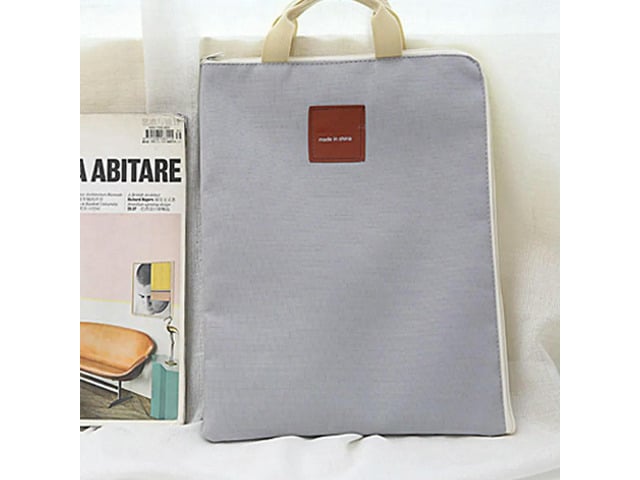 2Pcs Wear-Resistant Canvas Bag Zipper Design Briefcase for Laptop Tablet Documents File Organizer Business