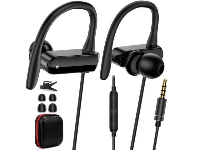 Wired Over Ear Earbuds with Microphone Ear Hooks,3.5mm Headphones Sport Earphones for Laptop/iPad/iPod/3.5mm Plug Phone,Noise Cancelling Headset...