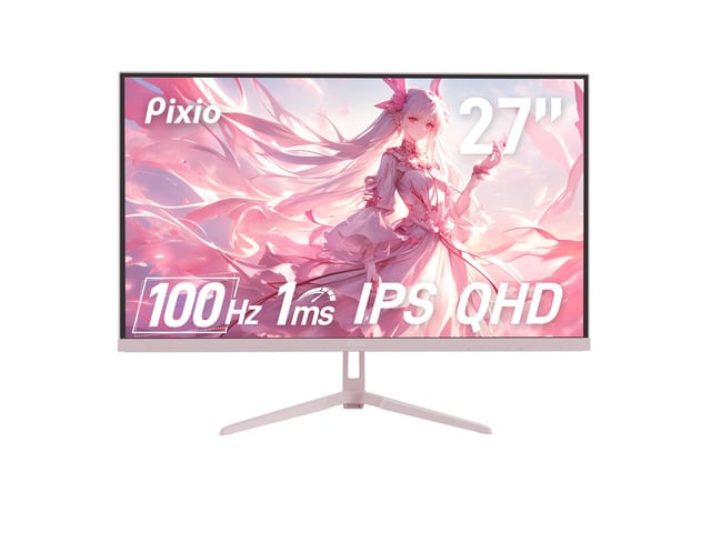 PX275 Wave Pink 27 inch 100Hz Refresh Rate QHD 1440p Resolution IPS Panel 1ms MPRT Response Time Gaming Monitor with Adaptive Sync