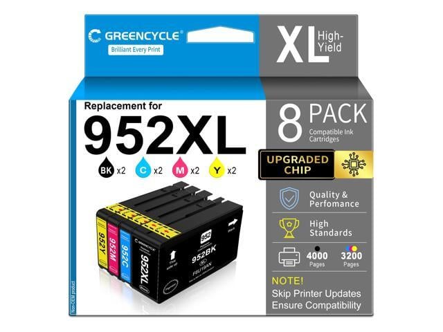 HP Compatible for HP 952XL Ink Cartridge, 952XL Ink Cartridges Combo Pack 8PC Compatible with OfficeJet Pro 8710 8720 8740 7740 8210 Printers,...