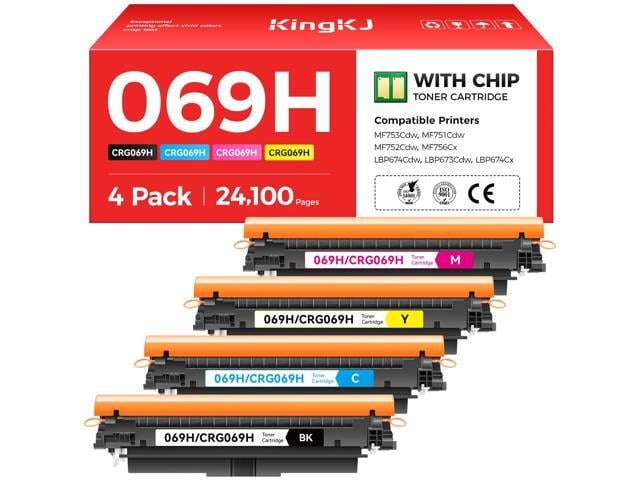 Canon 069 069H Toner Cartridge Set High Capacity 4-Pack Compatible for Canon 069H 069 for Color imageclass MF753Cdw MF751Cdw LBP674Cdw LBP674C MF750C...