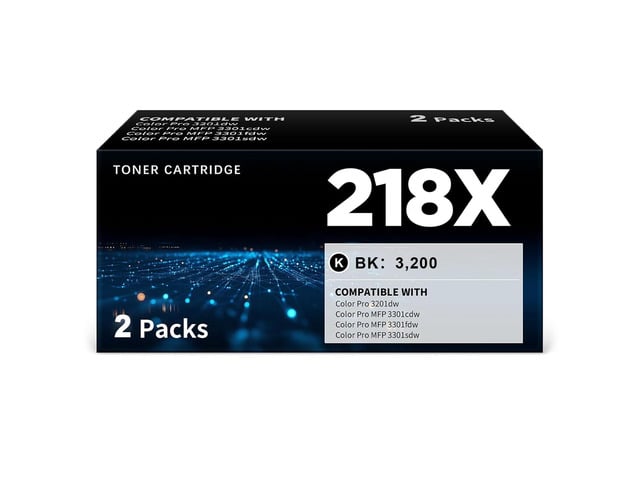 HP 218X Black Toner Cartridges with Chip Compatible Replacement for HP 218X W2180X 218A W2180A Work with Pro 3201dw 3301cdw 3301fdw 3301sdw Printer,...