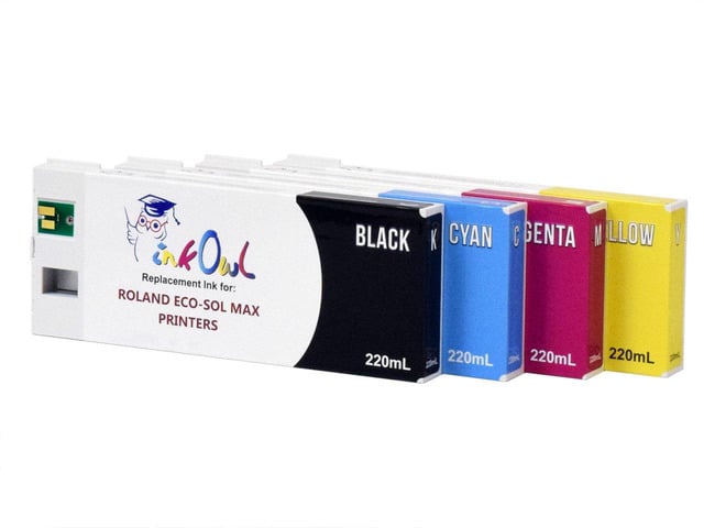 Compatible Ink Cartridge Replacement for Roland ECO-SOL MAX Printers ESL3 (220mL, 4-Pack) for BN-20, SP-300, SP-540, VP-300, VP-540, VS-300,...