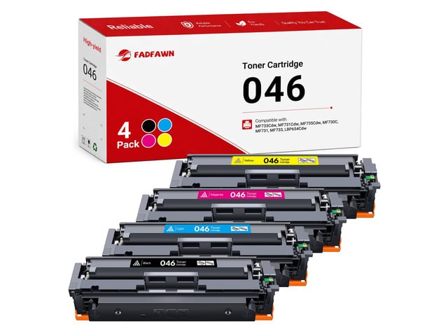 Canon 046 Toner Cartridges 4 Pack Replacement for Canon 046 for Color ImageCLASS MF733Cdw MF731Cdw MF735Cdw LBP654Cdw MF733 MF731 Printer (Black Cyan...