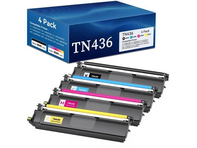 Brother TN436 Toner Cartridge 4 Pack Compatible for Brother TN436 TN-436 BK/C/M/Y TN 436 Super High Yield TN433 TN431 Use with HL-L8260CDW L8360CDW...