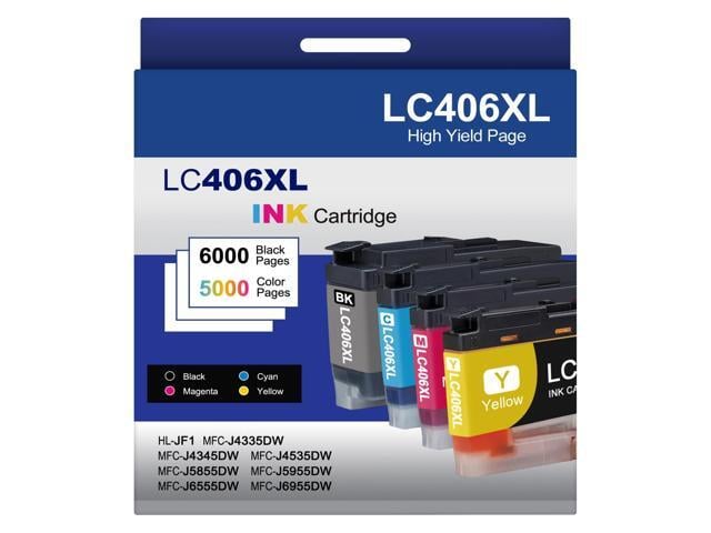 Brother 4-Pack LC406XL Ink Cartridges Compatible for Brother MFC-J4335DW MFC-J5855DW MFC-J6555DW MFC-J4535DW MFC-J6955DW MFC-J4345DW MFC-J5955DW Printer,...