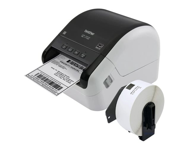 QL-1100 Wide Format Thermal Label Printer - USB Connectivity, 4' Wide, 300 x 300 dpi, 69 Labels Per Minute Professional Monochrome Postage and...