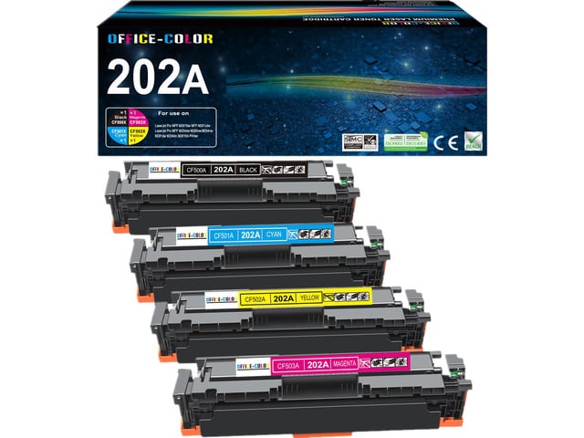 HP 202A Toner Cartridges - Replacement for HP 202A Toner M254dw M281cdw Compatible for HP Color LaserJet Pro M254dw M254 MFP M281cdw, M281fdw...