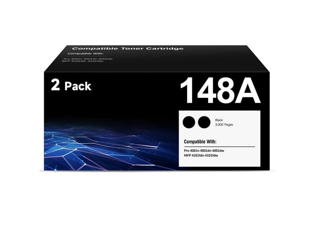 HP 148A Toner Cartridges Black (2-Pack) 148A 148X W1480A W1480X Compatible for HP Pro MFP 4101fdw 4101fdn 4001dw 4001dn 4001n Printer