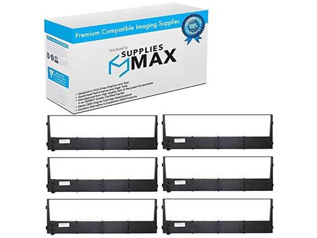 Compatible Replacement for Printek Formspro 4000/4000se/4003/4003se/4300/4300ITX/4500/4500ITX/4503/4503ITX/4600/4603 Black Printer Ribbons (6/PK)...