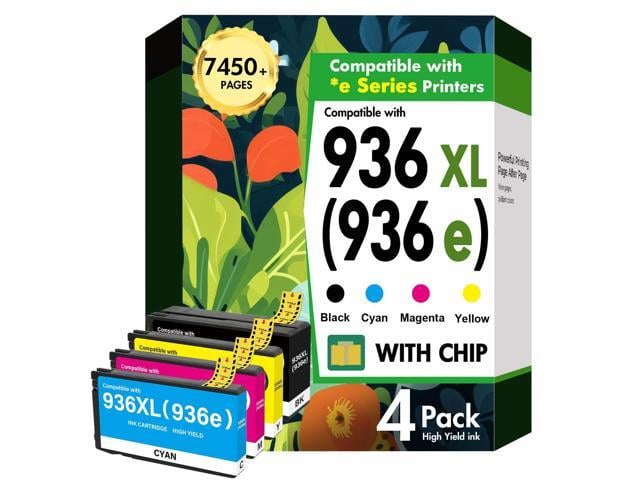 HP 936XL 936 936e Ink Cartridges Combo Pack for HP Printers 9125e 9120e 9730e Replacement for HP 936e 936 Ink Cartridges for HP Printers OfficeJet...