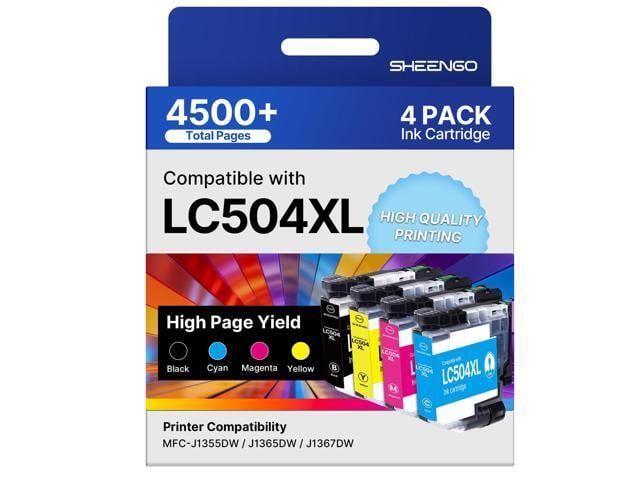 Brother LC504 LC504XL Ink Cartridges MFC-J1365DW Replacement for Brother LC504 Ink Cartridges for Brother Printer LC 504 XL MFC-J1365DW MFC-J1367DW...