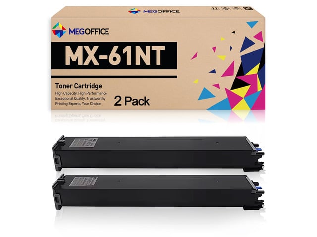 Compatible Toner Cartridge Replacement for Sharp MX61NT MX-61NT MX-61NTBA Sharp MX-2651 MX-3050 MX-3070N MX-3071S MX-3570N MX-5070N (Black, 2-Pack)