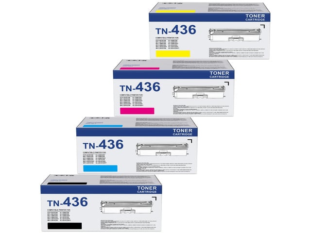 Brother TN436 TN-436 Super High Yield Toner Cartridge Set Replacement for Brother TN436BK TN436C TN436M TN436Y Toner with HL-L8260CDW HL-L8360CDW...