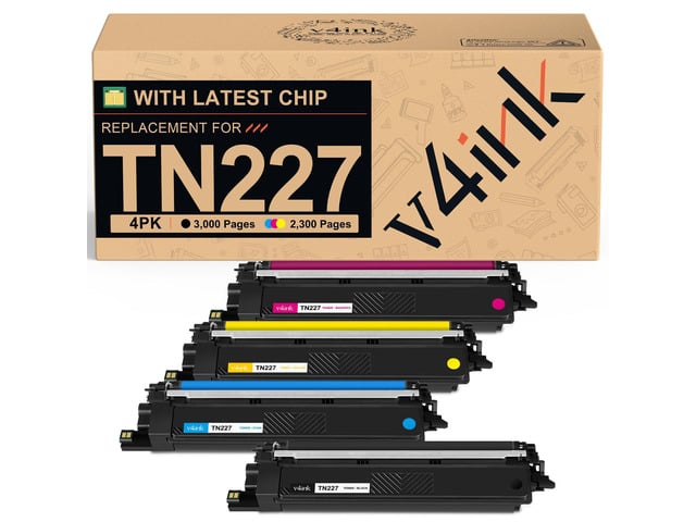 Brother TN227 Toner Cartridge Compatible for Brother TN-227BK/C/M/Y TN-227 4-Pack High Yield, TN 227 TN223BK/C/M/Y TN223 to use with MFC-L3770CDW...