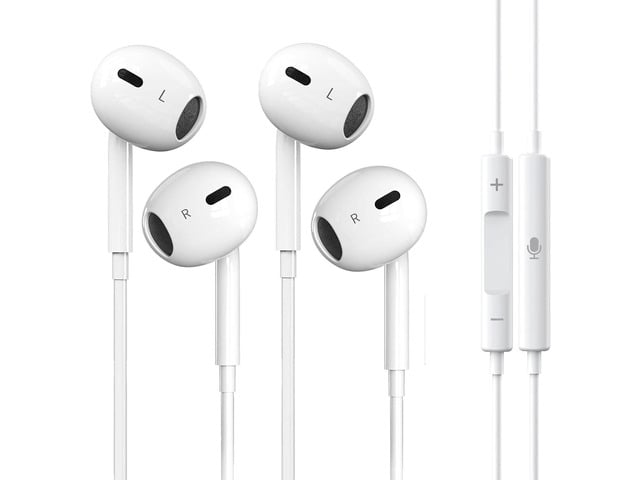2 Packs Wired Headphones for iPhone Earbuds Built-in Microphone & Volume Control Nosie Reduction Headsets Compatible with iPhone...