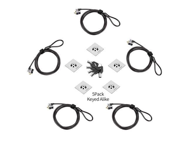 5Pack Laptop Cable Lock Hardware Security Cable Lock Anti Theft 5Keys 6.7Ft Compatible for Laptops, Tablet,Out Door TV& Other Devices Longer Cable...