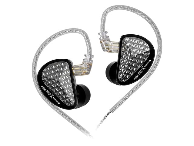 KZ AS16 PRO X in Ear Monitor Headphones HiFi Gaming Earbuds 16BA Balanced Armature Drivers IEM Earphones for Musicians Singers Audiophile Dj Drummers