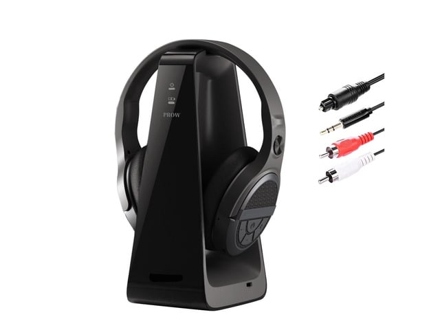 Wireless TV Headphones for Seniors with Large Buttons, 15H Playtime & 0 Delay, 2.4GHz RF Transmitter Charging Dock, Bluetooth Over-Ear Headset,...
