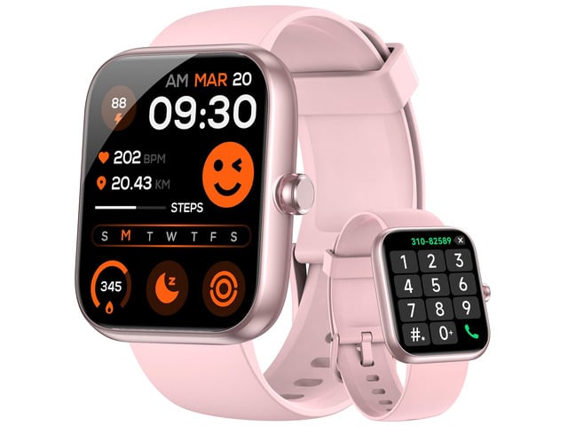 Smart Watch with Alexa Built-in, 1.83' HD Touchscreen, Bluetooth 5.3 Calls/Notifications, Fitness Watch with Heart Rate/Sleep Monitor, 120+ Sports...