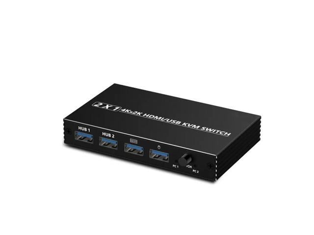 AM-KVM Convertor 201CL 2-in-1 HDMI/USB KVM Switch Support HD 2K*4K 2 Hosts Share 1 Monitor/Keyboard& Mouse Set