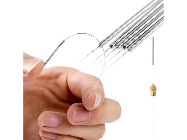 33PCS 3D Printer Extruder Nozzles Stainless Steel 0.4mm MK8 Nozzles Cleaning Needles with Wrenches Tweezers