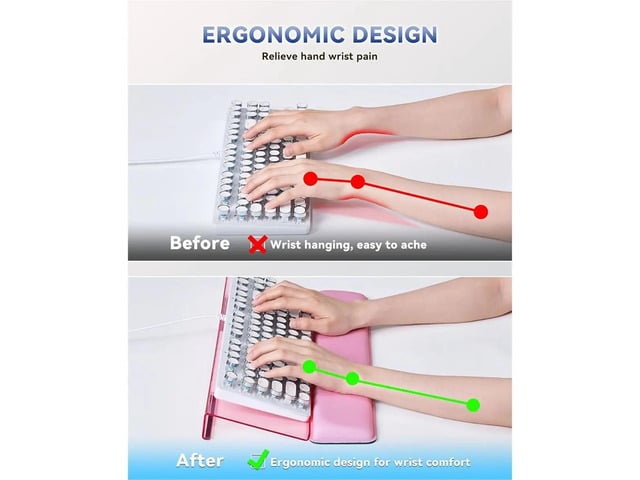 Computer Keyboard Wrist Rest Stand for Desktop, Keyboard Holder for Easy Typing with Wrist Pad for Desk, Home, School