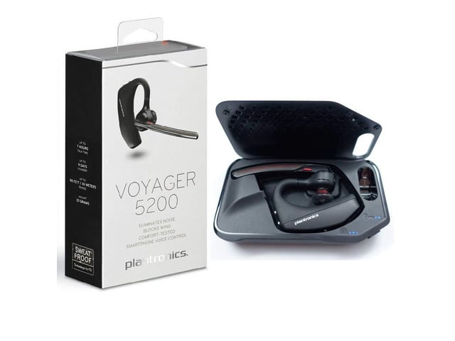 Voyager 5200 Bluetooth Headset Earpiece with Charging Case Kit