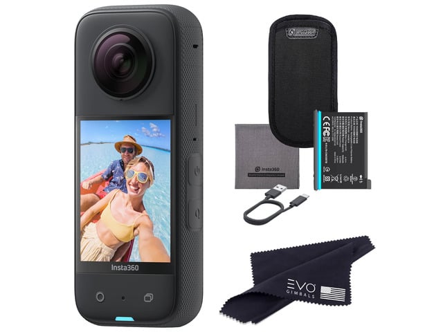 X3 360 Degree Waterproof Action Camera, 5.7K 360, Stabilization, Touch Screen, AI Editing, Live Streaming, Webcam, Voice Control, Black