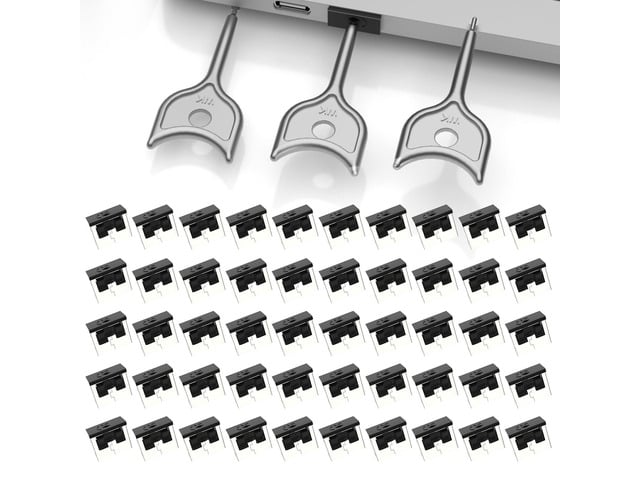 50-Pack USB Port Lock with 3 Key, Metal USB-A Port Blocker,Security Data Protection for PC Laptop, Anti-Theft USB Lock, Dust & Moisture Proof...
