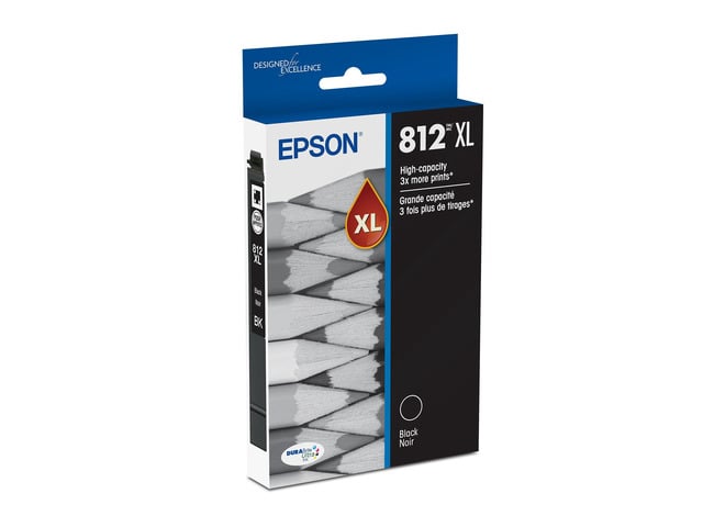 812XL Genuine High Capacity Black Ink Cartridge T812XL120 Works With WorkForce Pro WF-7310 WF-7820 WF-7840 EC-C7000 Printers