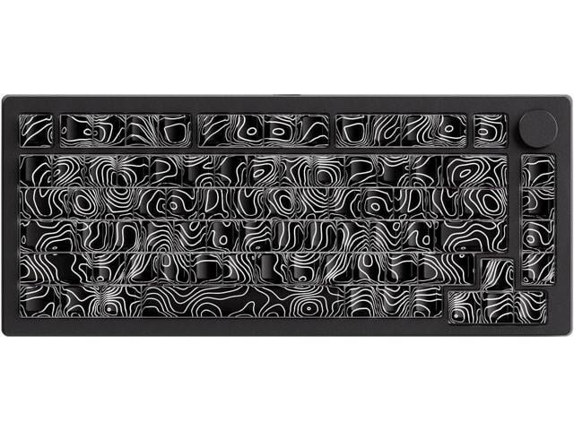 MONSGEEK M1 V5 Aluminum Mechanical Keyboard 75% Topographic Theme Quick Release Gaming Keyboard with Knob, 8000 mAH RGB Hot-swappable Black Custom...