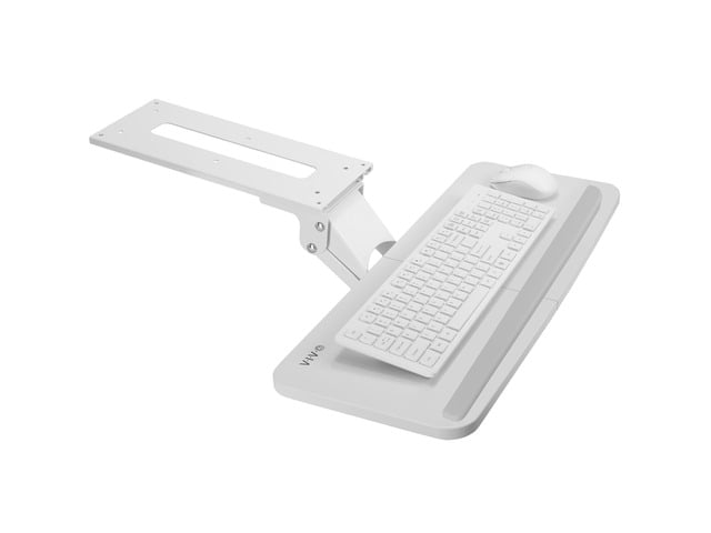VIVO White Adjustable Computer Keyboard & Mouse Platform Tray Under Desk Mount