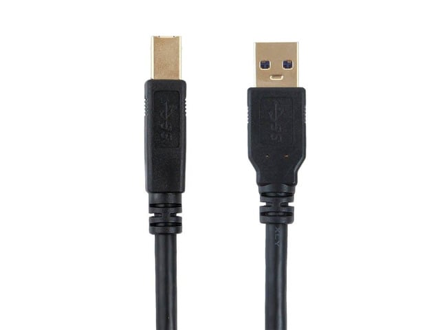 Monoprice USB-A to USB-B 3.0 Cable - 2 Meters - Black (3 Pack) Compatible with Docking Station, External Hard Drivers, USB Hub, Printers, Monitor,...