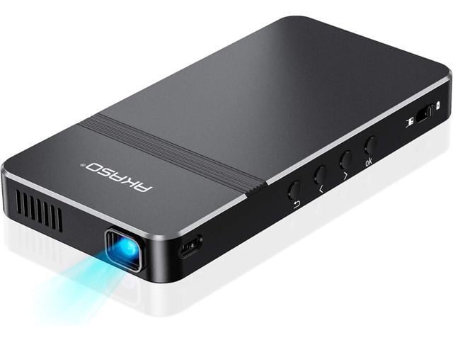Mini Projector, Pocket-Sized DLP Portable Projector, 1080P Cookie Projector, Support HDMI WiFI Built-in Rechargeable Battery Stereo Speakers and...