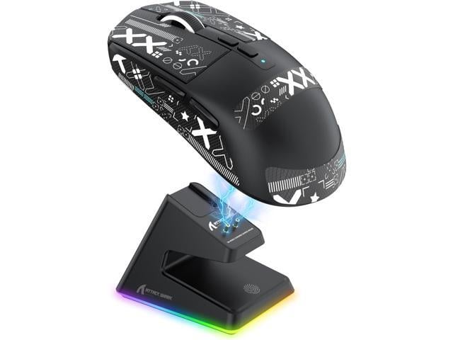 ATTACK SHARK X6 49g Superlight Wireless Gaming Mouse with Magnetic RGB Charging Dock, Ultralight Mice PixArt PAW3395 Sensor, 26000DPI,...