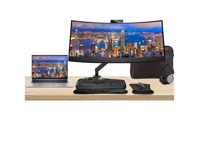 HP Notebook ZBook Firefly G10 16' i7, 32GB RAM, 1TB SSD, Windows 11Pro, T550 Graphics, Z Display Z34c 34' Curved Monitor with Webcam Bundled Mount,...