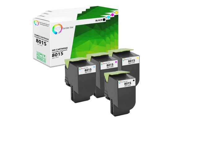True Color Toner Premium Compatible Toner Cartridge Replacement for Lexmark 801S 80C1SK0 80C1SC0 80C1SM0 80C1SY0 High Yield Works With Lexmark...