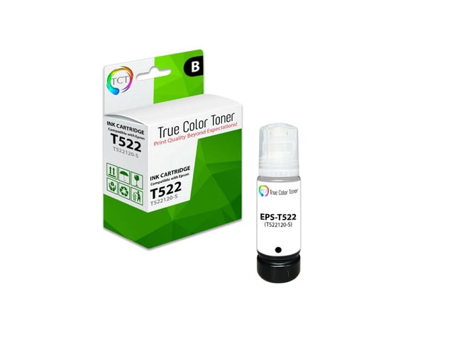 Epson True Color Toner Premium Refill Ink Bottle for Epson T522 T522120-S Black Works With EcoTank ET-2720 ET-2800 ET-4800 ET-2803 ET-4700 ET-2760...