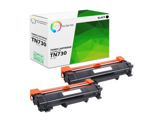 Brother True Color Toner TN730 Toner Cartridge 2 Pack - Premium Compatible Replacement for Brother TN-730 TN730 Black Works With Brother HL-L2350DW L2370DW...
