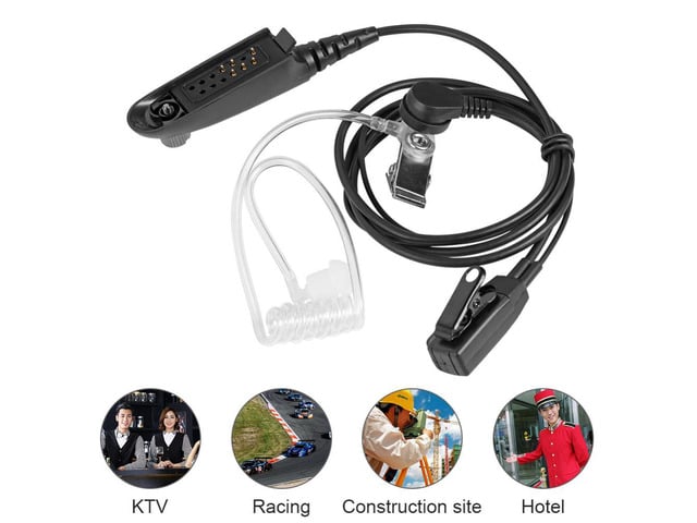 Covert Acoustic Tube Earpiece PTT Microphone Headset Radiation-proof Walkie Talkie MIC Headset for Motorola GP340 GP328 GP1280