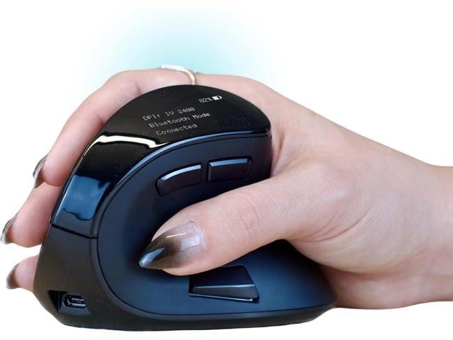 Ergodriven Om Vertical Ergonomic Mouse Wireless: Bluetooth & 2.4G Rechargeable, Optical, 4 DPI Levels, 5 Custom Buttons for PC, Mac, Laptop,...