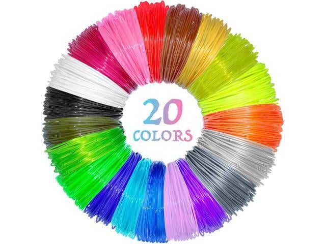 20 Colors 3D Pen PLA Filament Refills, 1.75mm Premium Printing Filament for 3D Printer/ 3D Pen, Each Color 16 Feet, Total 320 feet, with 2 Finger...