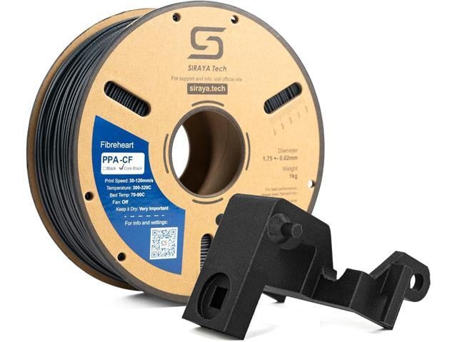 Siraya Tech Fibreheart PPA-CF Core Black 3D Printer Filament - PPA Nylon with 25% Core-Concentrated Carbon Fiber, Ultra-Strong, Heat-Resistant, Low...