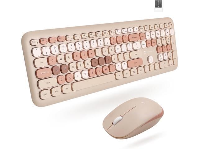 X9 Colorful Keyboard and Mouse Wireless - 2.4G Aesthetic Wireless Keyboard and Mouse Combo with Bubble Keys - Cute Typewriter Keyboard and Mouse...