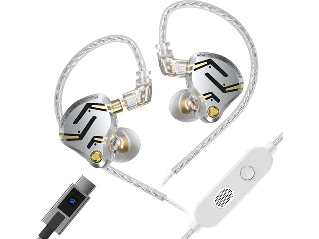 KZ ZS12 PRO 2 USB C Wired Headphones Type-C in Ear Monitor Headphone, 5BA+1DD 6 Driver Gaming Earbuds USB C Wired Earphones, HiFi Clarity Sound...