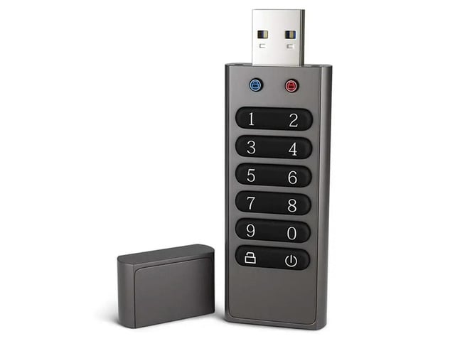 Secure USB Drive, 64GB Encrypted USB Flash Drive Hardware Password Memory Stick With Keypad U Disk Flash