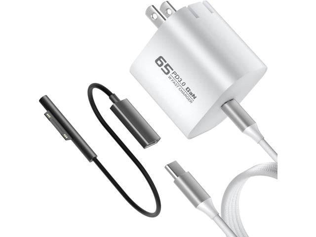 Microsoft 65W Surface Pro Charger Compatible with Microsoft Surface Pro 12/11/10/9/8/7/6/5/4/3/X/Laptop/Table/Book, 65W USB C Charger,6.5FT USB C Cable and...